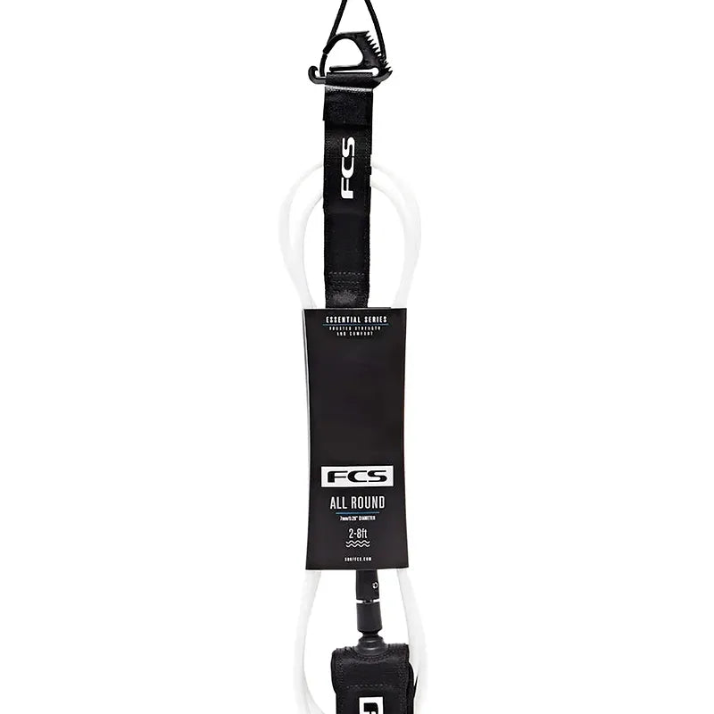 FCS 7' All Round Essential Leash White/Black