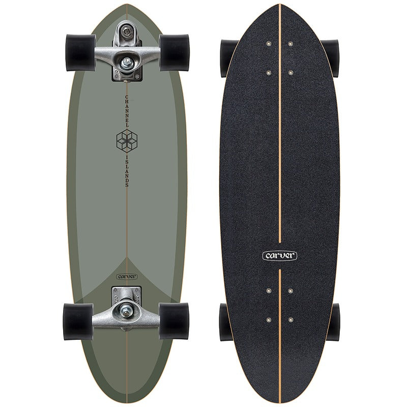 Carver x Channel Islands C7 Raw 32.5'' Mid Sage Surfskate Complete