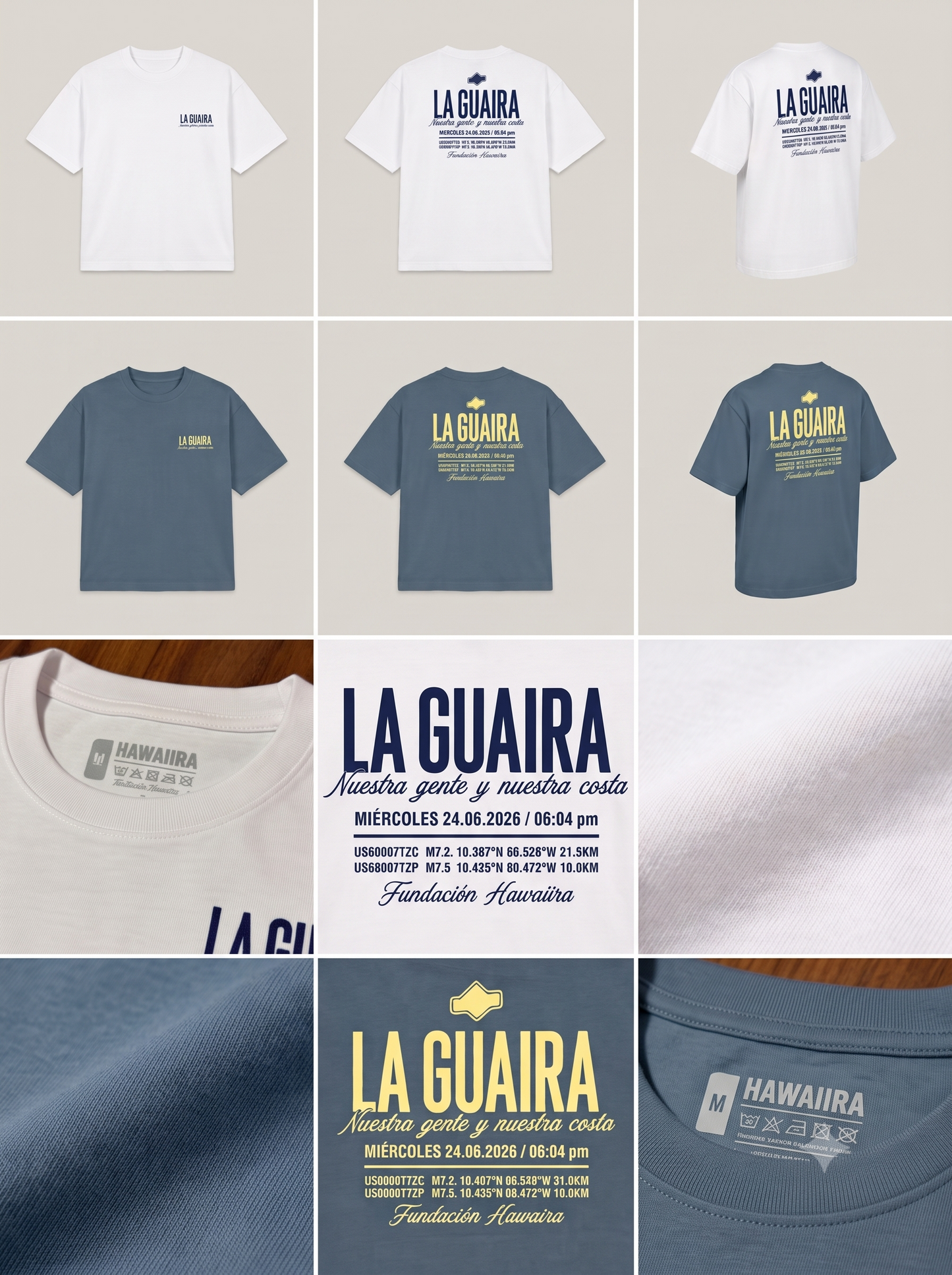 Franela Oversize Fundación Hawaiira 001 · Cada compra = 3 comidas en La Guaira