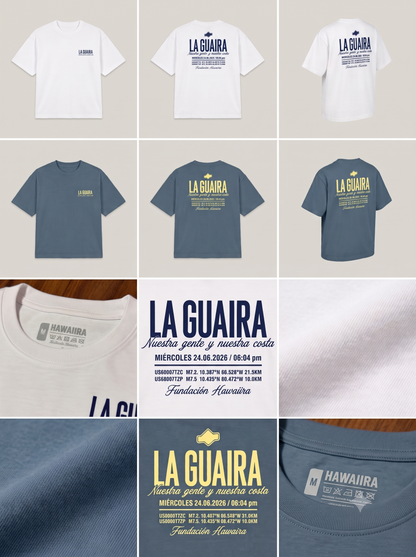 Franela Oversize Fundación Hawaiira 001 · Cada compra = 3 comidas en La Guaira