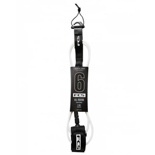 FCS 6' Comp Essential Leash White/Black
