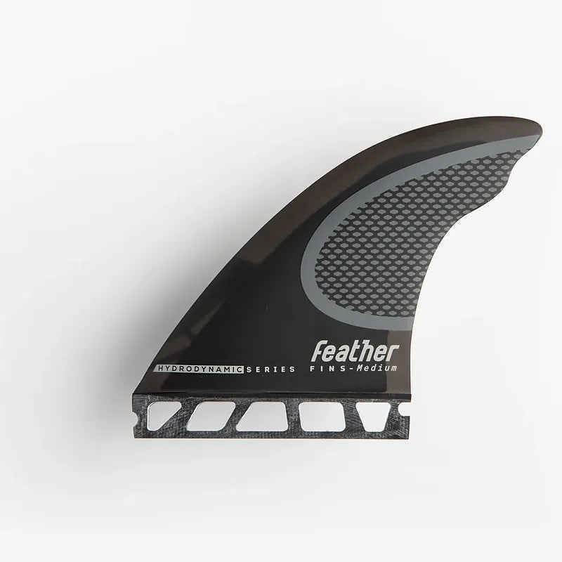 QUILLAS FEATHER FINS TWIN 2+1 HYDRODYNAMIC FUTURE BLACK